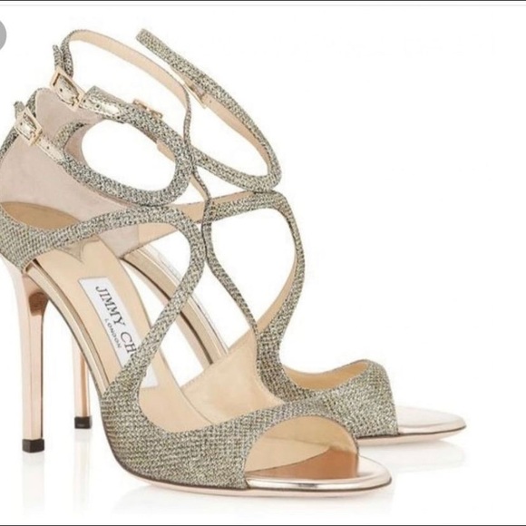 Jimmy Choo Metallic Gold Sandals 40.5 - Picture 1 of 5